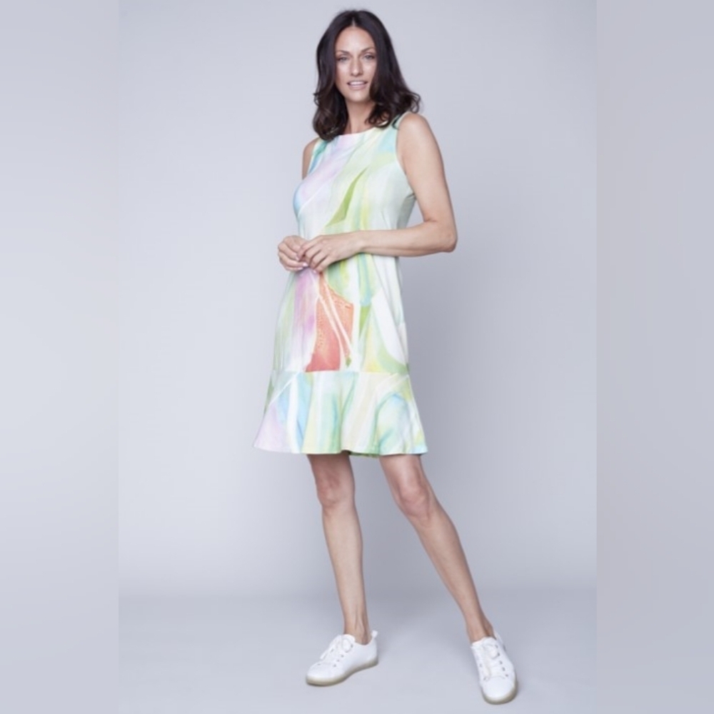 Claire Desjardins Floral Sleeveless Dress Sz Large